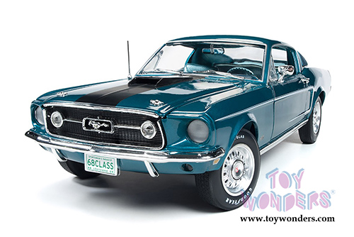 Auto World - American Muscle | Ford Mustang GT 2+2 Hard Top Class of  '68 (1968, 1/18 scale diecast model car, Gulfstream Aqua) AMM1132