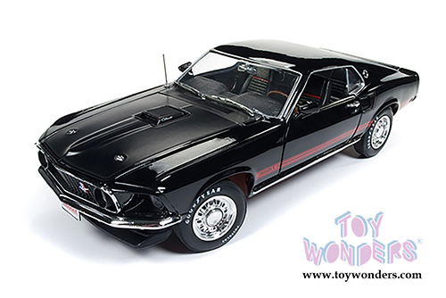 Auto World American Muscle - Hemmings Muscle Machines | Ford Mustang Mach 1 Hard Top (1969, 1/18 scale diecast model car, Raven Black) AMM1139