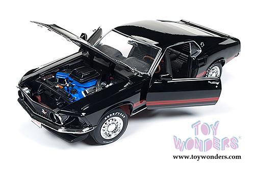 Auto World American Muscle - Hemmings Muscle Machines | Ford Mustang Mach 1 Hard Top (1969, 1/18 scale diecast model car, Raven Black) AMM1139