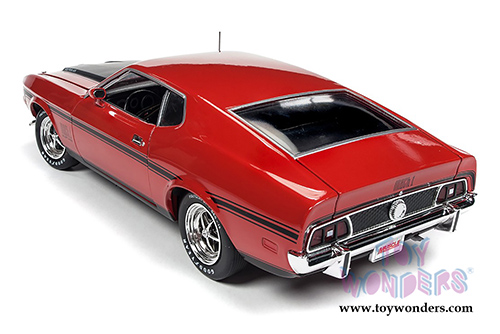 Auto World American Muscle - Hemmings Muscle Machines | Ford Mustang Mach 1 Hard Top (1971, 1/18 scale diecast model car, Bright Red) AMM1150