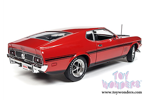 Auto World American Muscle - Hemmings Muscle Machines | Ford Mustang Mach 1 Hard Top (1971, 1/18 scale diecast model car, Bright Red) AMM1150
