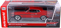 Show product details for Auto World American Muscle - Hemmings Muscle Machines | Ford Mustang Mach 1 Hard Top (1971, 1/18 scale diecast model car, Bright Red) AMM1150