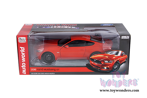 Auto World Muscle Cars U.S.A. | Ford Mustang GT Coupe (2016, 1/18 scale diecast model car, Competition Orange) AW242