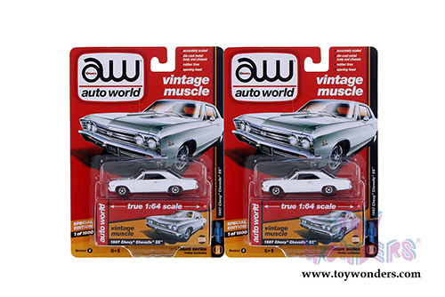 Auto World - Vintage Muscle | Chevy® Chevelle® SS™ Hard Top (1967,1/64 scale diecast model car, Gloss White) AW64132/24B