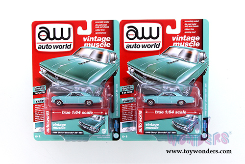 Auto World - Vintage Muscle | Chevy® Chevelle® SS™ Hard Top (1967,1/64 scale diecast model car, Artesian Turquoise) AWSP012/24A