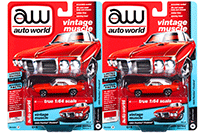 Show product details for Auto World Premium - 2018 Release 4 | Pontiac® Firebird® (1969,1/64 scale diecast model car, Red/White) AWSP018/24A