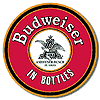 Show product details for Tin Sign: Budweiser In Bottles Round Sign BD1157