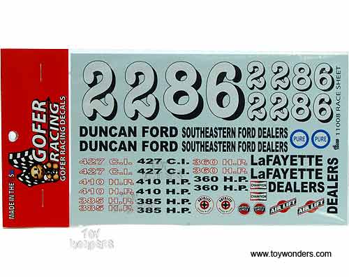 Decals - Race Sheet for 1/24 Scale Racing Vehicles  GR11008