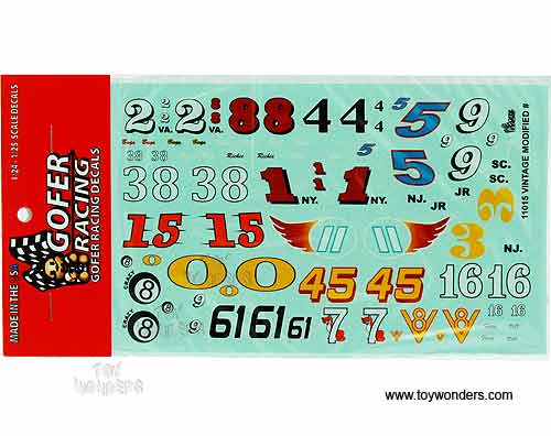 Decals - Vintage Modified # for 1/24 Scale Vehicles  GR11015