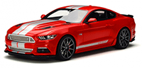 Show product details for GT Spirit - Ford Mustang Shelby GT Hard Top (2015, 1/18 scale resin model car, Red/Silver) GT149