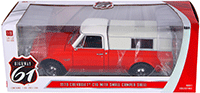 Greenlight Highway 61 - Chevrolet® C10 with Small Camper Shell (1970, 1/18 scale diecast model car, White/Red) HWY18004