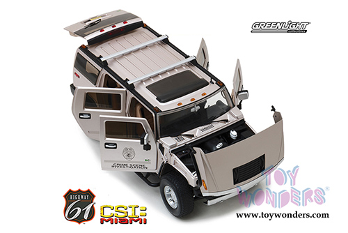 Greenlight Highway 61 - Horatio's 2003 Hummer H2 CSI Miami TV Series (1/18 scale diecast model car, Beige) HWY18006