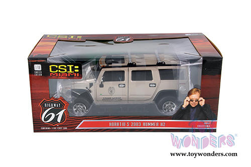 Greenlight Highway 61 - Horatio's 2003 Hummer H2 CSI Miami TV Series (1/18 scale diecast model car, Beige) HWY18006