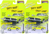 Show product details for Auto World Silver Screen Machines - Muscle Cars U.S.A. | Dirty Mary Crazy Larry Dodge Charger R/T Hard Top (1958, 1/64 scale diecast model car, Citron Yella w/Black) JLCP6000/24