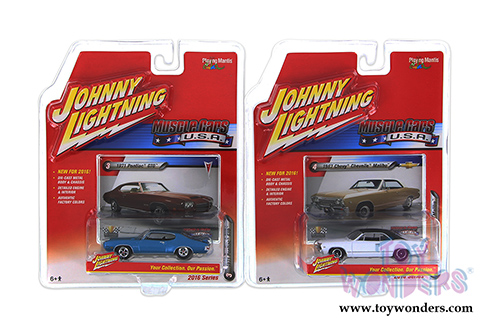 Round 2 Johnny Lightning - Muscle Cars USA Release 1 Set B  (1/64 scale diecast model car, Asstd.) JLMC001/48B