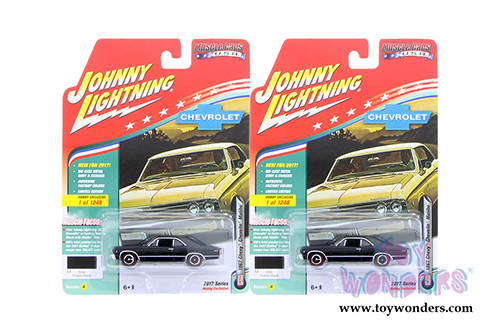 Round 2 Johnny Lightning - Chevy® Chevelle® Malibu™ Hard Top (1967, 1/64 scale diecast model car, Black) JLMC006/24A