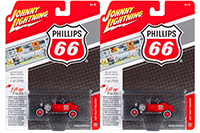 Show product details for Round 2 Johnny Lightning - Phillips 66 Ford T Roadster (1927, 1/64 scale diecast model car, Tangerine Metallic) JLSP011/24
