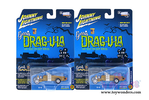 Round 2 Johnny Lightning - Silver Screen Machines | The Barris Drag-u-la (1/64 scale diecast model car, Gold) JLSS003/24