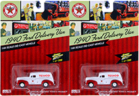 Show product details for Round 2 Johnny Lightning - Texaco Ford Delivery Van (1940, 1/64 scale diecast model car, White w/Red) JLTX001/24