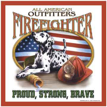 Tin Sign: All American Outfitters Fire Fighter Sign O07