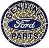 Tin Sign: Genuine Ford Parts Round Diamond Sign RD59