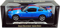 Show product details for Shelby - Ford Shelby GT500 Hard Top (2010, 1/18 scale diecast model car, Blue w/ Red Stripes) SC331BU