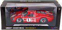 Show product details for Shelby - Ford GT MK IV Le Mans #1 Hard Top (1967, 1/18 scale diecast model car, Red/w White stripes) SC423R
