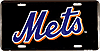 Show product details for License Plate: New York Mets Baseball Black Sign SLBNM2