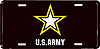 Show product details for License Plate: United States Army Star Black Sign SLMA3
