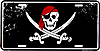 License Plate: Pirate Skull Black Sign SLPSS