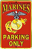 Show product details for Metal Sign: United States Marines Parking Only Sign SPSA37