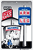 Metal Sign: Gas Self-Serve Arm & Leg Sign SPSG