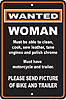 Metal Sign: Woman Wanted Sign SPSHWR