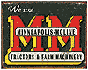 Tin Sign: Minneapolis Moline Tractors & Farm Machinery Logo sign TD1505