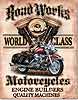 Show product details for Tin Sign: Legends - Road Works Motorcycle sign TD1536