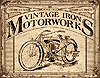 Tin Sign: Vintage Iron Motorworks Sign TD1842