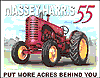 Show product details for Tin Sign: Massey Harris 55 Farm Tractor Sign TD1168